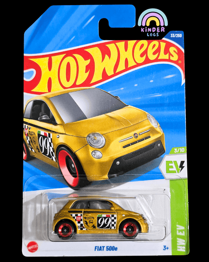 Hot Wheels Fiat 500e - Gold (Imported) - Kinder Logs