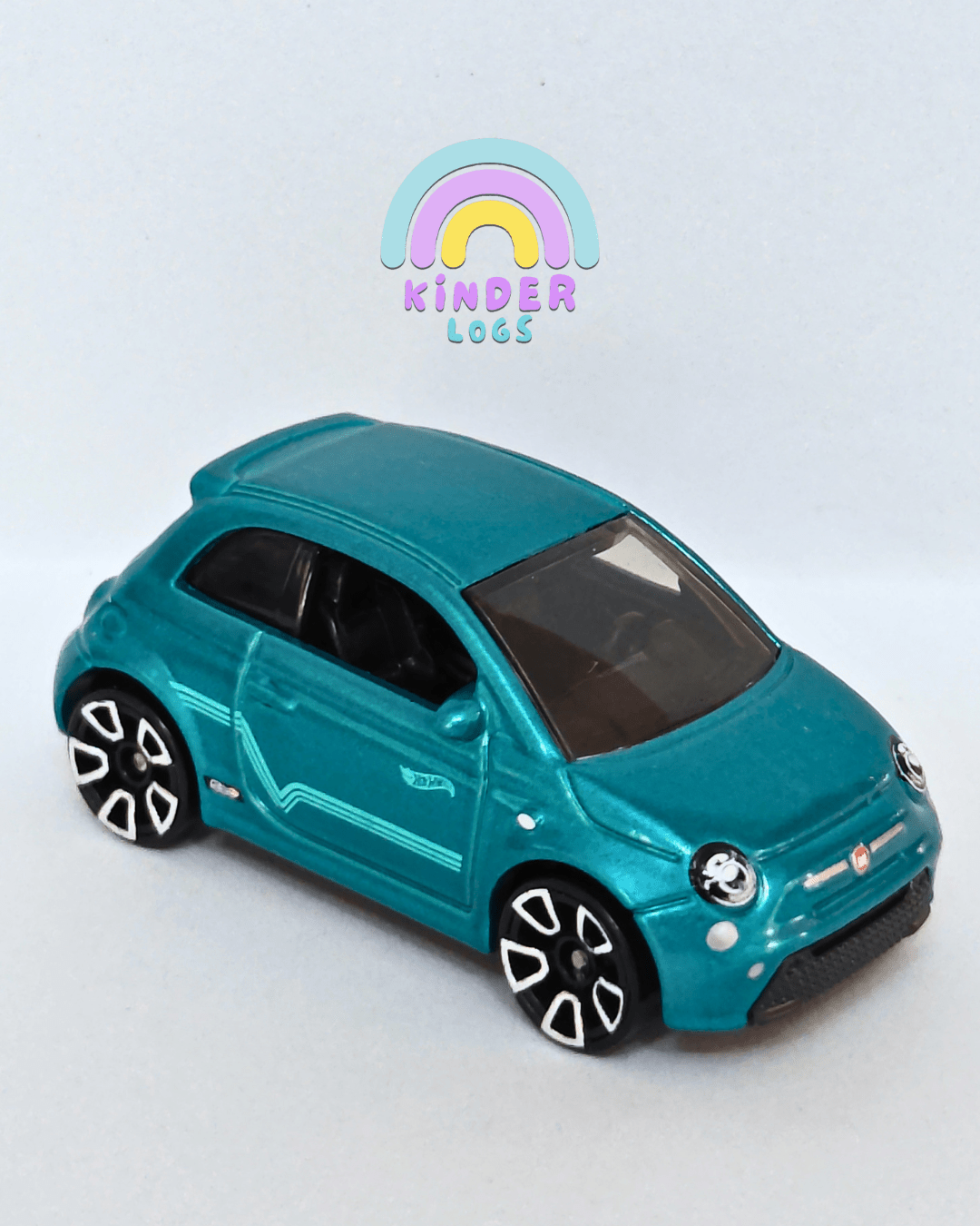 Hot Wheels Fiat 500e - Teal (Uncarded - New) - Kinder Logs