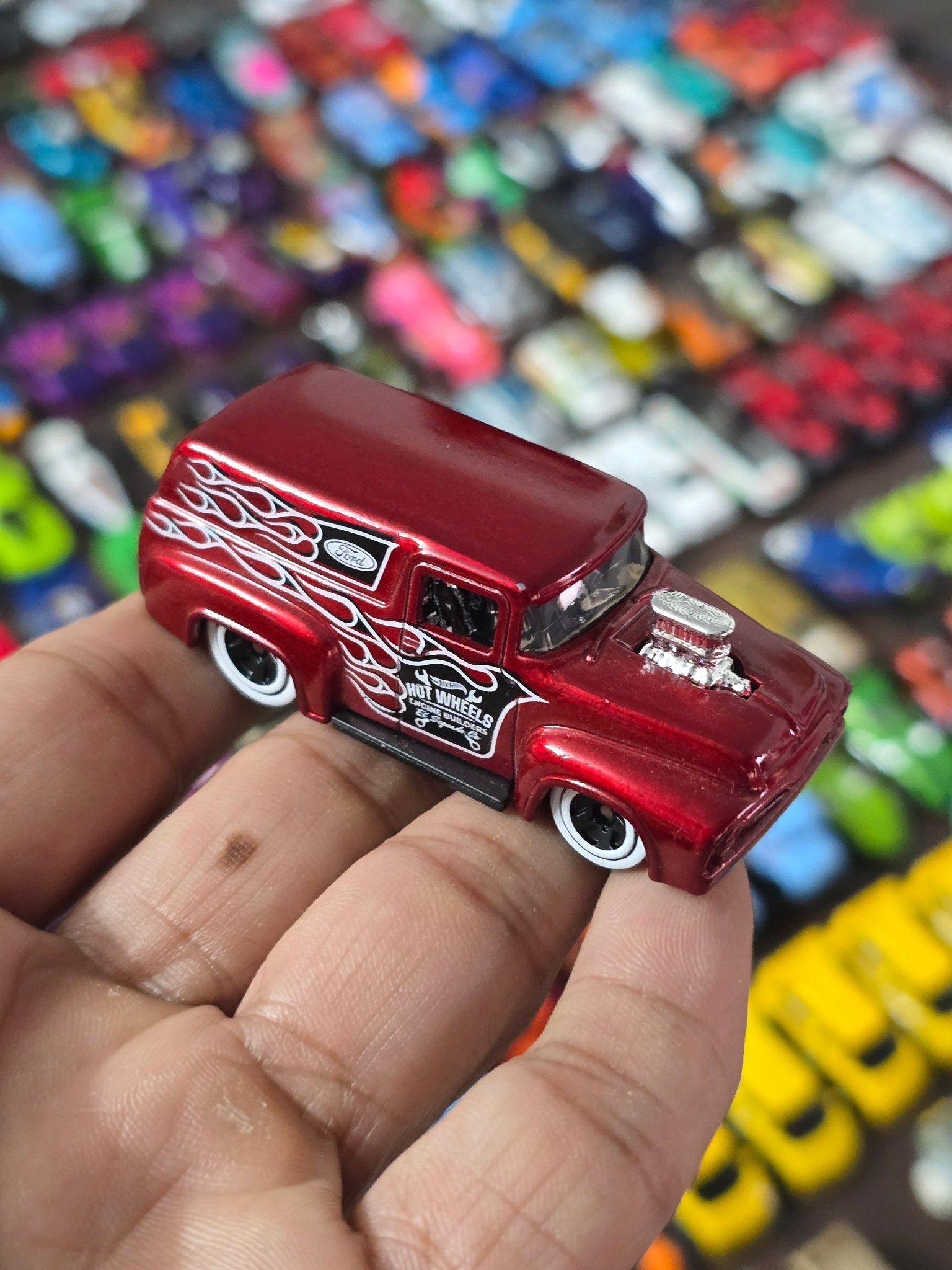 Hot Wheels Flames 1956 Ford Truck - Red (Uncarded - New) - Kinder Logs