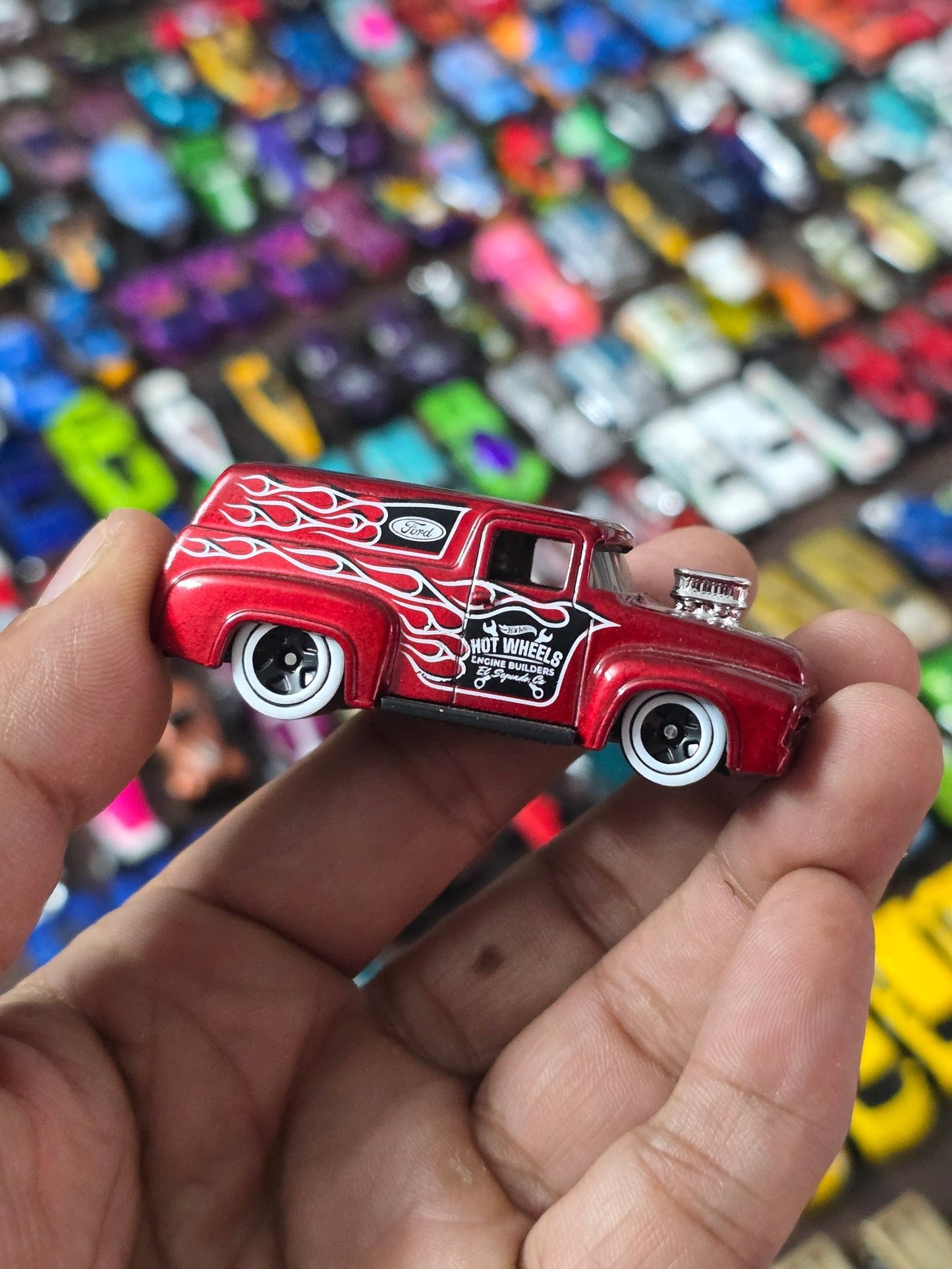 Hot Wheels Flames 1956 Ford Truck - Red (Uncarded - New) - Kinder Logs