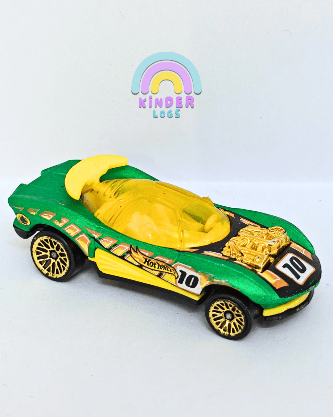 Hot Wheels Flashfire 10 - Green (Pre - Owned Car) - Kinder Logs
