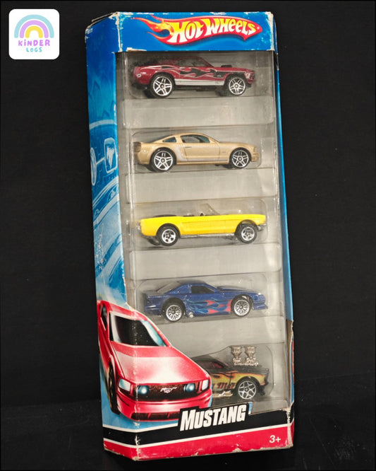 Hot Wheels Ford Mustang 5 Cars Pack (Rare Box) - Kinder Logs