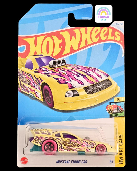 Hot Wheels Ford Mustang Funny Car - HW Art Cars - Kinder Logs