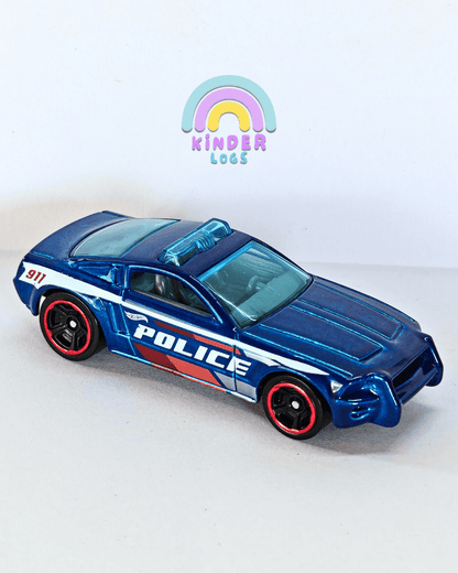 Hot Wheels Ford Mustang GT Police Car - Blue (Uncarded - New) - Kinder Logs
