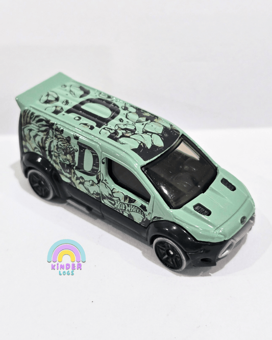 Hot Wheels Ford Transit Connect - Green (Uncarded) - Kinder Logs