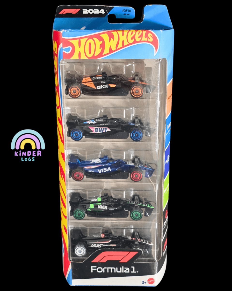 Hot Wheels 'Formula 1 Team' 5 Cars Pack (Imported) - Kinder Logs