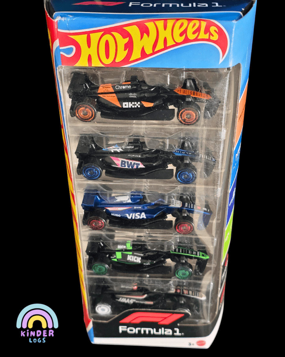 Hot Wheels 'Formula 1 Team' 5 Cars Pack (Imported) - Kinder Logs