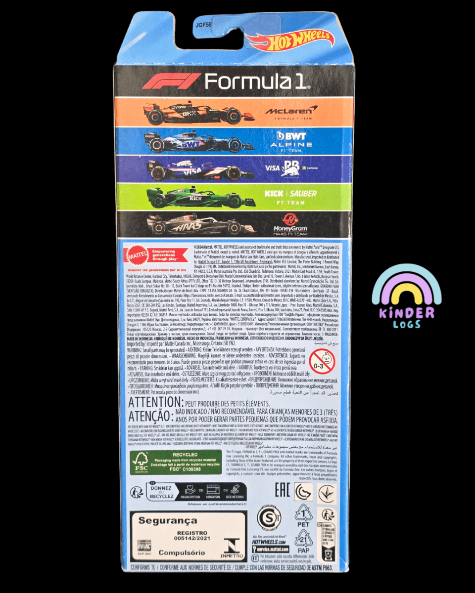 Hot Wheels 'Formula 1 Team' 5 Cars Pack (Imported) - Kinder Logs