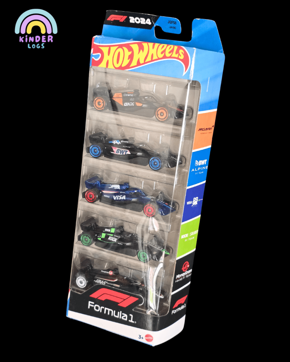 Hot Wheels 'Formula 1 Team' 5 Cars Pack (Imported) - Kinder Logs