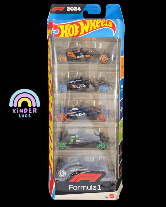Hot Wheels 'Formula 1 Team' 5 Cars Pack - Imported (Damaged Box) - Kinder Logs