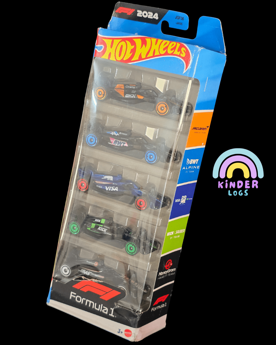 Hot Wheels 'Formula 1 Team' 5 Cars Pack - Imported (Damaged Box) - Kinder Logs