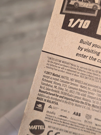 Hot Wheels Formula E Gen 2 Car - Black (2017 Imported) - Kinder Logs