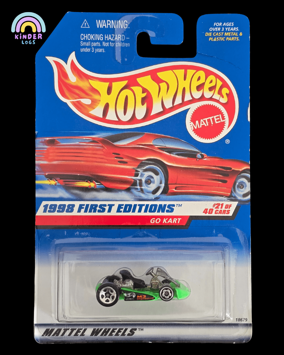 Hot Wheels GO Kart - 1998 First Editions - Kinder Logs