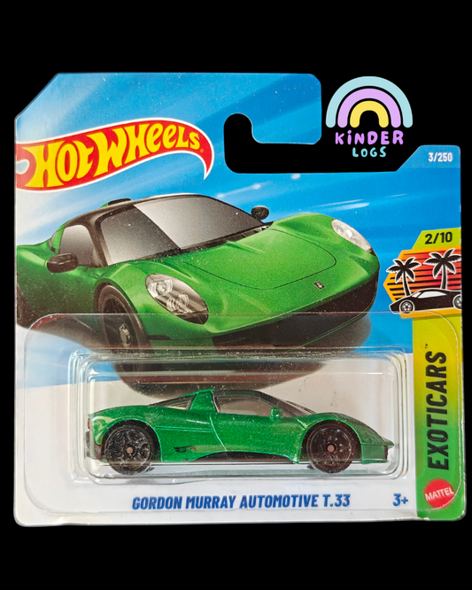 Hot Wheels Gordon Murray Automotive T.33 - Green (Imported - Short Card) - Kinder Logs