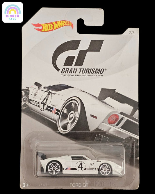 Hot Wheels Gran Turismo Ford GT - White Color - Kinder Logs