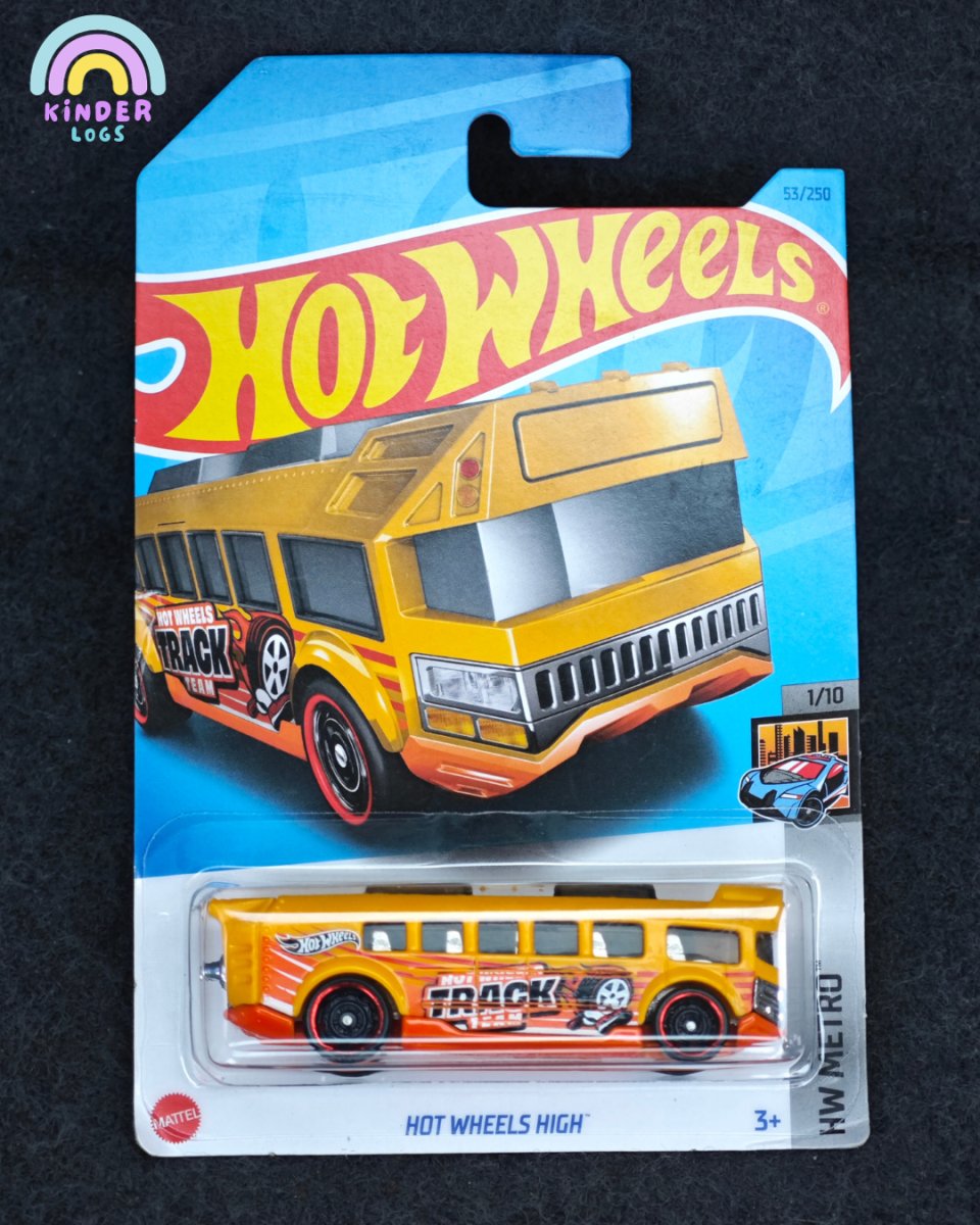 Hot Wheels High Metro Bus (Yellow) - Kinder Logs