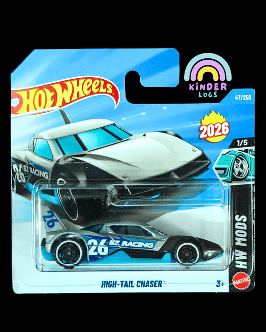 Hot Wheels High - Tail Chaser - Silver (Short Card - Imported) - Kinder Logs