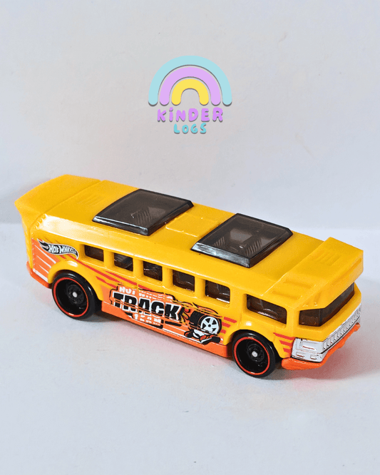 Hot Wheels High Track Team Bus - Yellow (Uncarded - New) - Kinder Logs