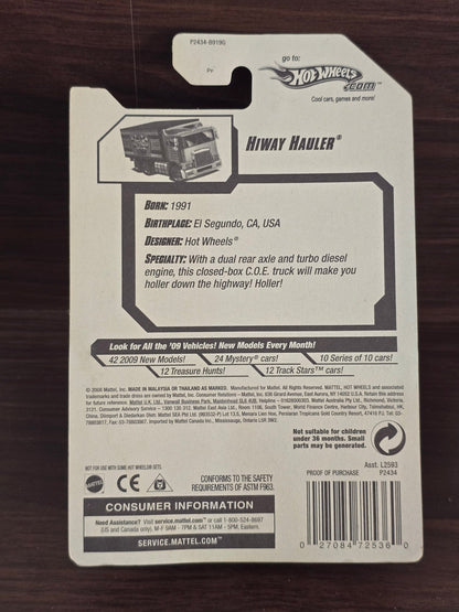 Hot Wheels Hiway Hauler - Blue (2008 Imported Card) - Kinder Logs
