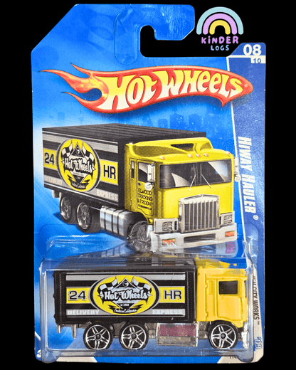 Hot Wheels Hiway Hauler - Yellow (2008 Imported Card) - Kinder Logs