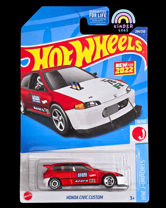 Hot Wheels Honda Civic Custom - Red (Imported) - Kinder Logs
