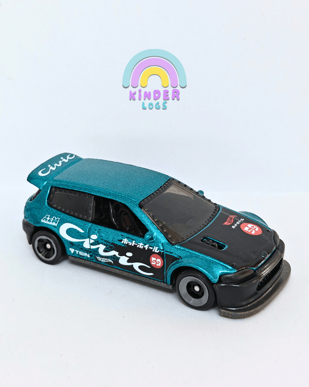 Hot Wheels Honda Civic Custom - Teal (Uncarded - New) - Kinder Logs