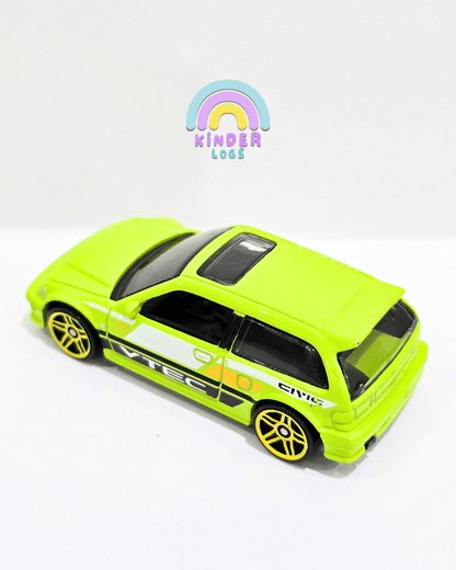 Hot Wheels Honda Civic EF - Neon Green (Uncarded) - Kinder Logs