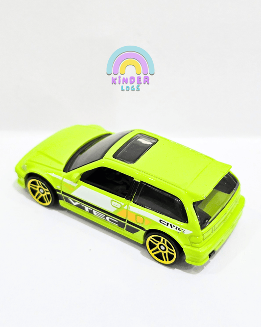 Hot Wheels Honda Civic EF - Neon Green (Uncarded) - Kinder Logs