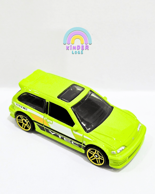 Hot Wheels Honda Civic EF - Neon Green (Uncarded) - Kinder Logs