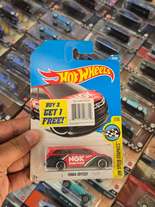 Hot Wheels Honda Odyssey - NGK Spark Plugs (2016 Card) - Kinder Logs