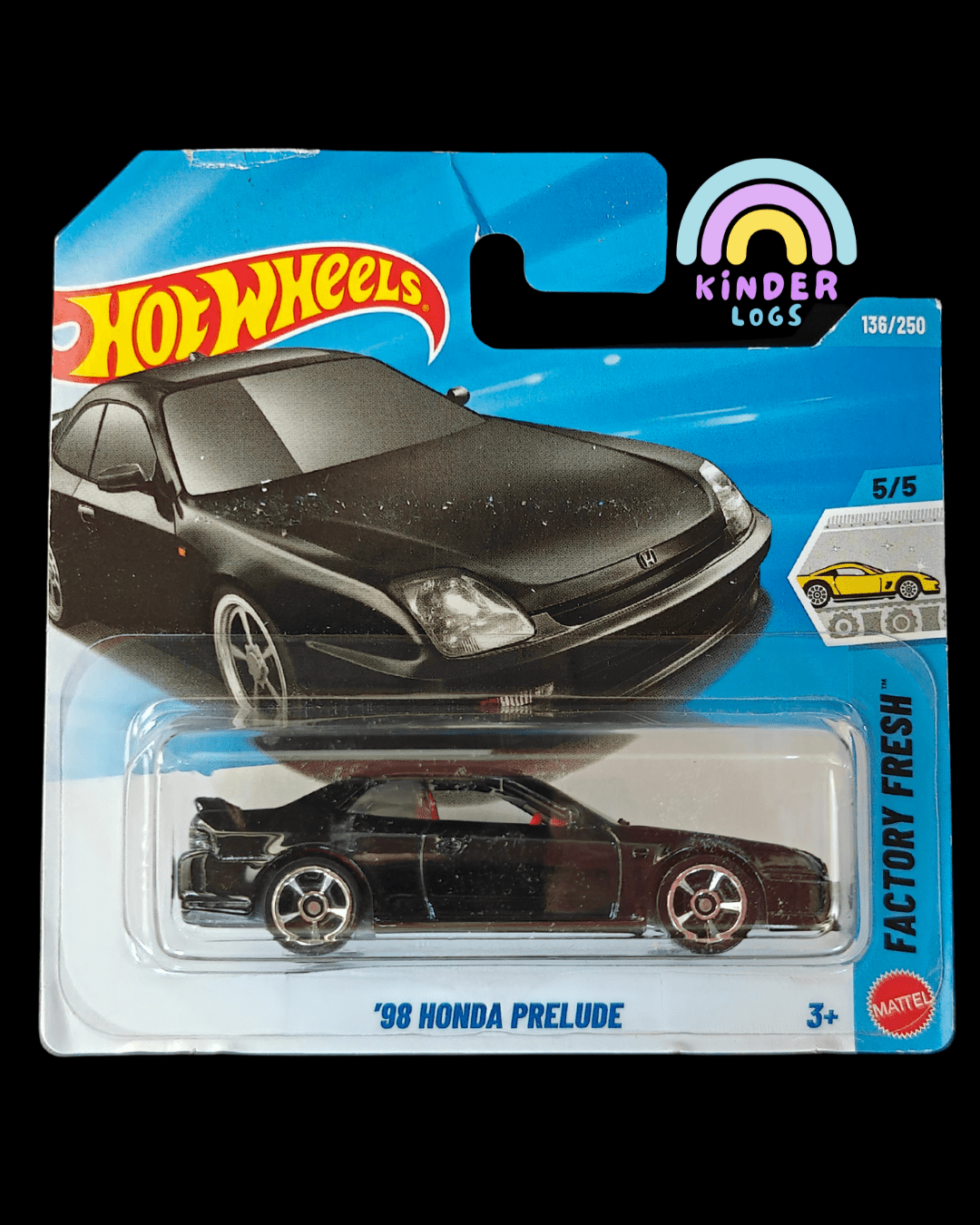 Hot Wheels Honda Prelude - Black (Imported - Short Card) - Kinder Logs