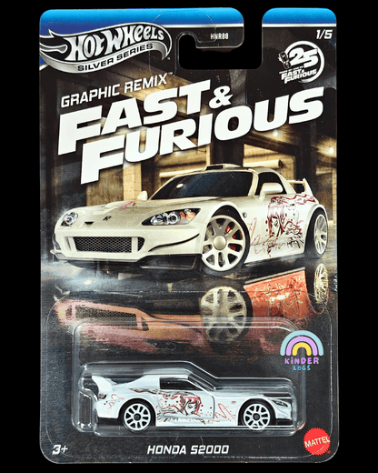 Hot Wheels Honda S2000 - Fast and Furious Graphic Remix (Imported) - Kinder Logs