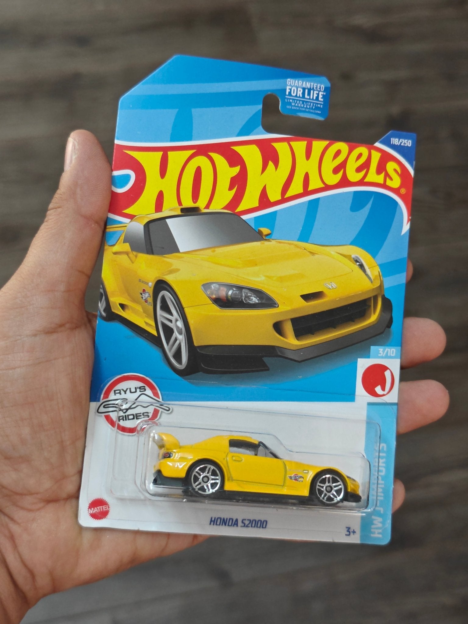 Hot Wheels Honda S2000 Ryu's Rides - Yellow (Imported) - Kinder Logs