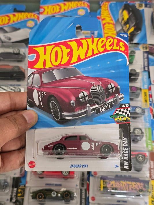 Hot Wheels Jaguar MK1 - Maroon (Imported) - Kinder Logs