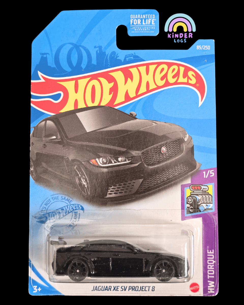 Hot Wheels Jaguar XE SV Project 8 - Black - Kinder Logs