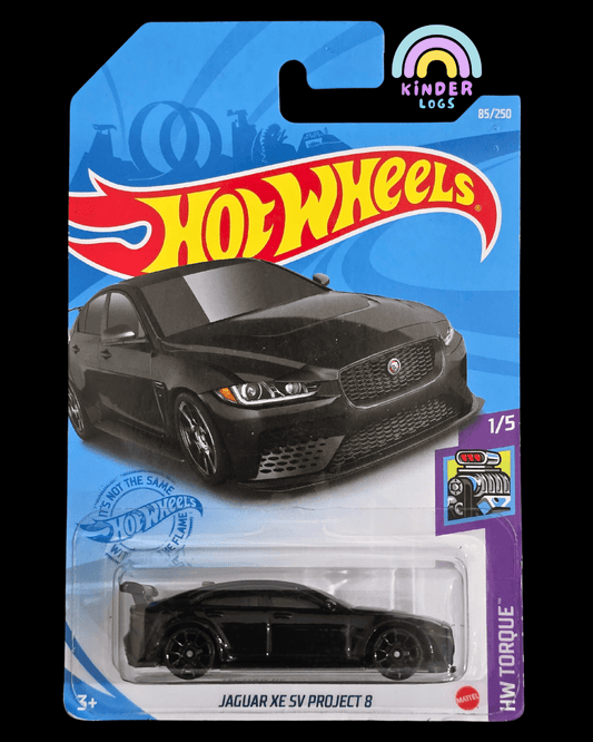 Hot Wheels Jaguar XE SV Project 8 - Black (Imported) - Kinder Logs