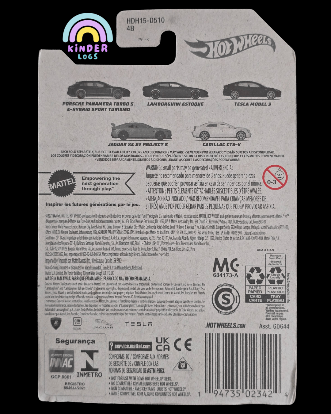 Hot Wheels Jaguar XE SV Project 8 - Card Art Series (Imported) - Kinder Logs