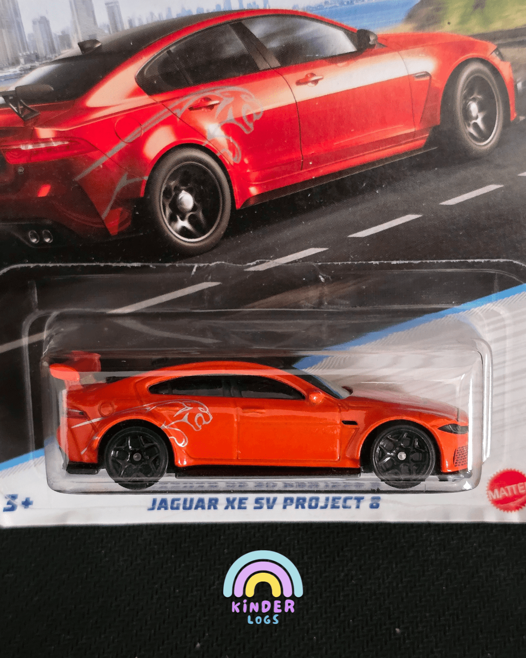 Hot Wheels Jaguar XE SV Project 8 - Card Art Series (Imported) - Kinder Logs