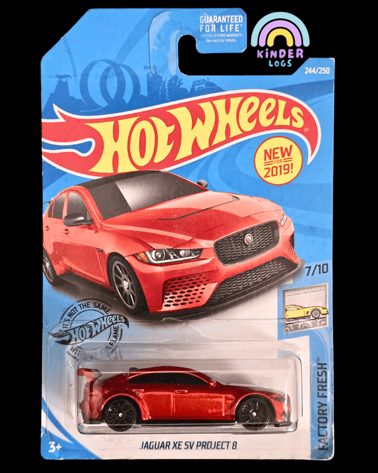 Hot Wheels Jaguar XE SV Project 8 - Red (Imported) - Kinder Logs