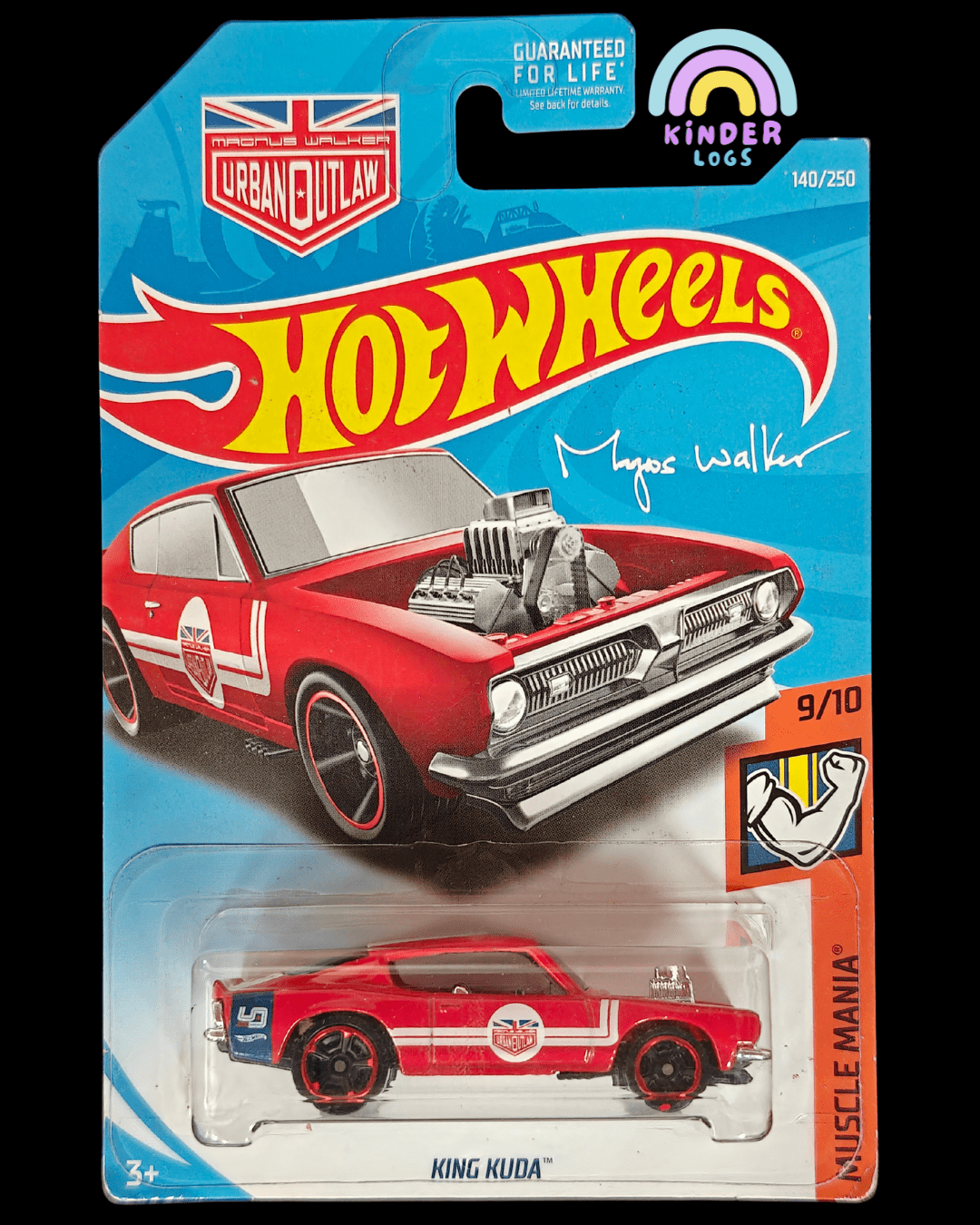 Hot Wheels King Kuda Magnus Walker - Red (Imported - 2017 Card) - Kinder Logs
