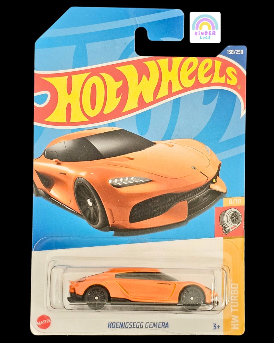 Hot Wheels Koenigsegg Gemera - Rare Orange Color - Kinder Logs