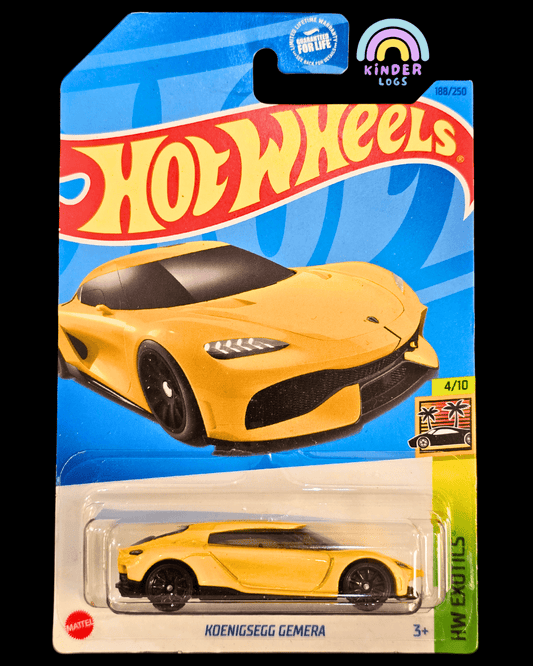 Hot Wheels Koenigsegg Gemera - Yellow (2021 Imported Card) - Kinder Logs