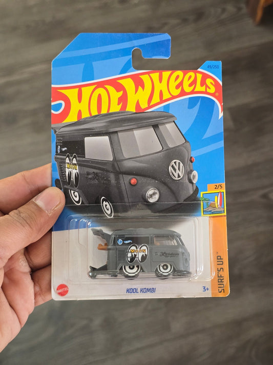Hot Wheels Kool Kombi Moon Eyes - Grey (Carded - Imported) - Kinder Logs