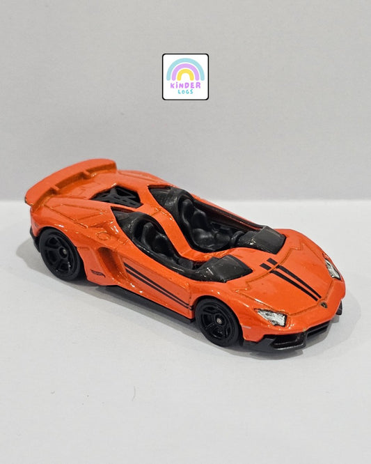 Hot Wheels Lamborghini Aventador J - Orange (Uncarded) - Kinder Logs