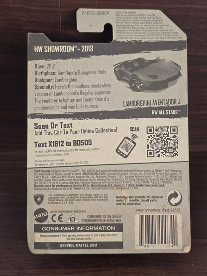 Hot Wheels Lamborghini Aventador J - Red (2012 Imported Card) - Kinder Logs