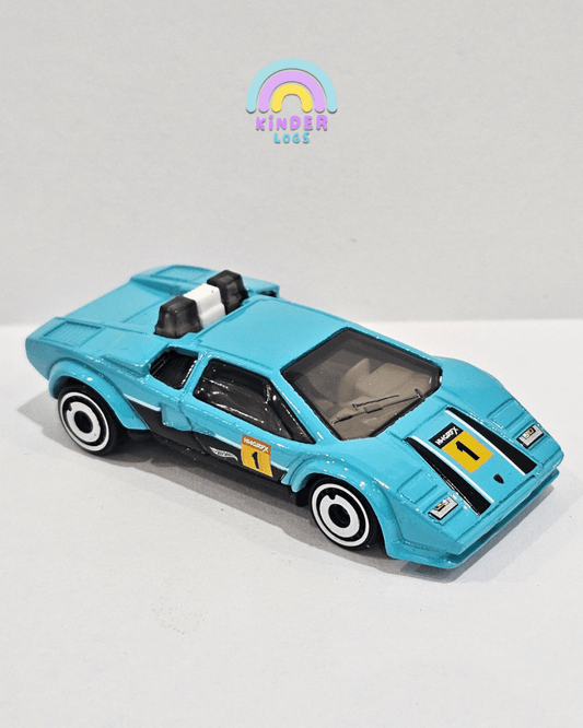 Hot Wheels Lamborghini Countach Pace Car - Aquamarine (Uncarded) - Kinder Logs