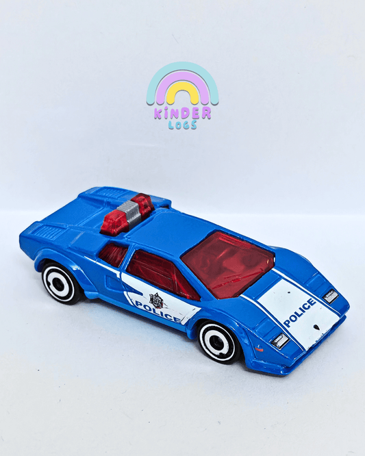 Hot Wheels Lamborghini Countach Police Car - Blue (Uncarded - New) - Kinder Logs
