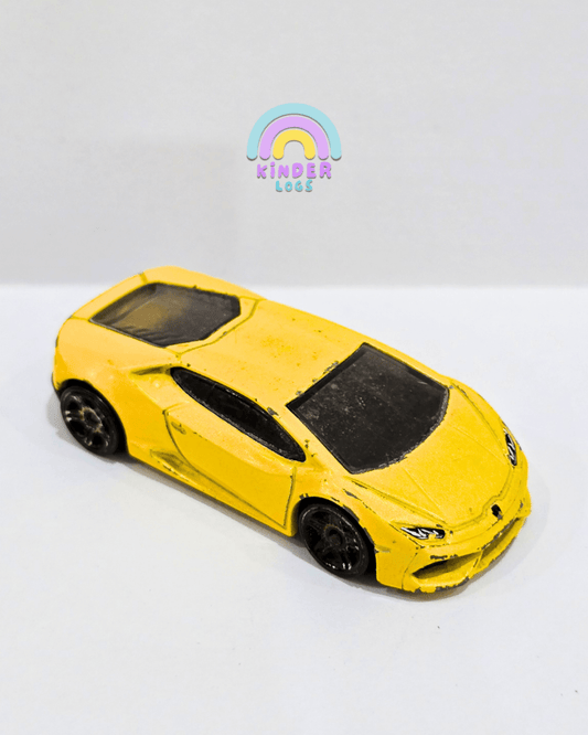 Hot Wheels Lamborghini Huracan LP610 - 4 - Yellow (Used Car) - Kinder Logs