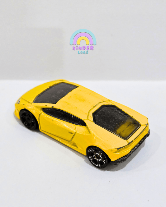 Hot Wheels Lamborghini Huracan LP610 - 4 - Yellow (Used Car) - Kinder Logs