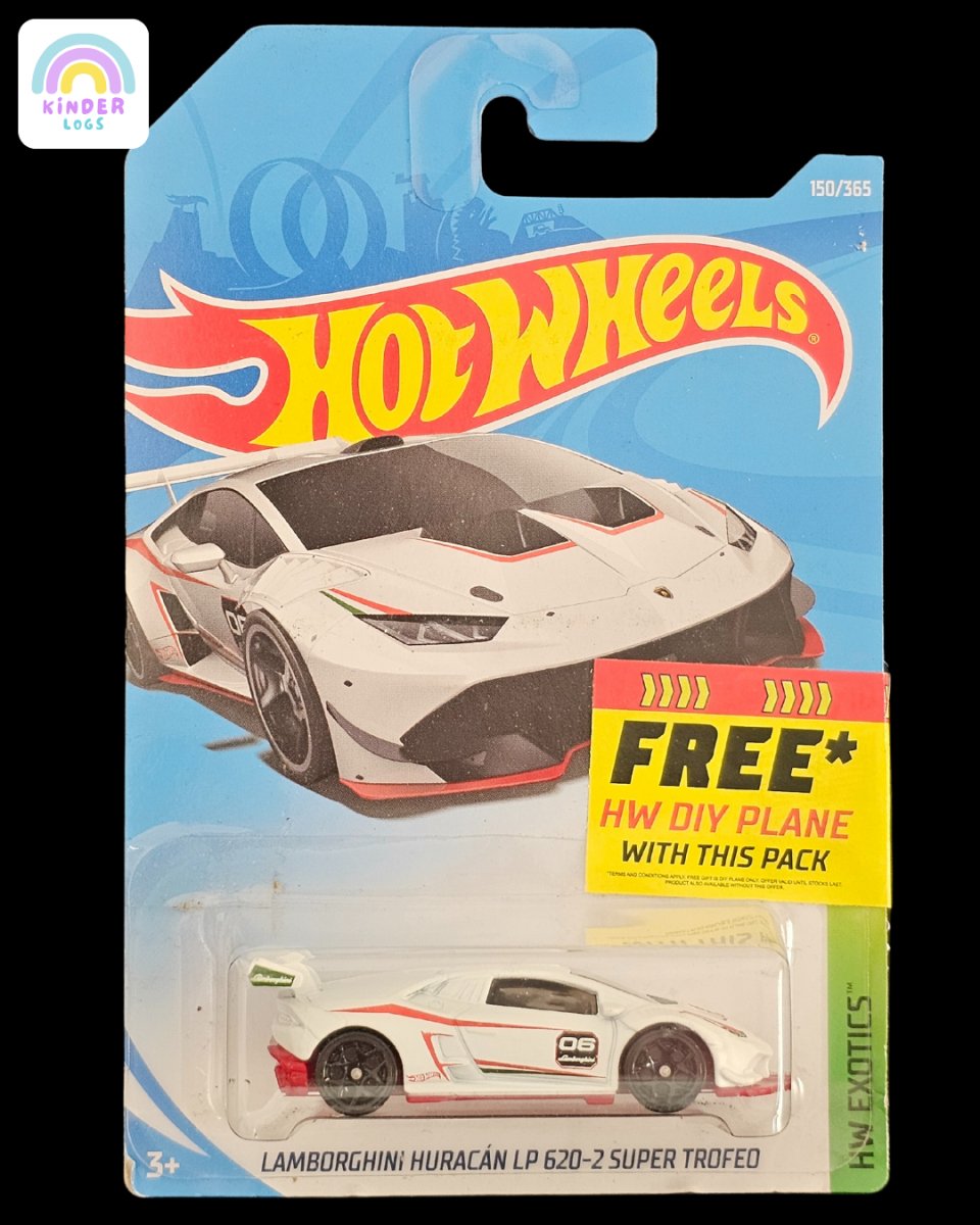 Hot Wheels Lamborghini Huracan Super Trofeo (White) - Kinder Logs